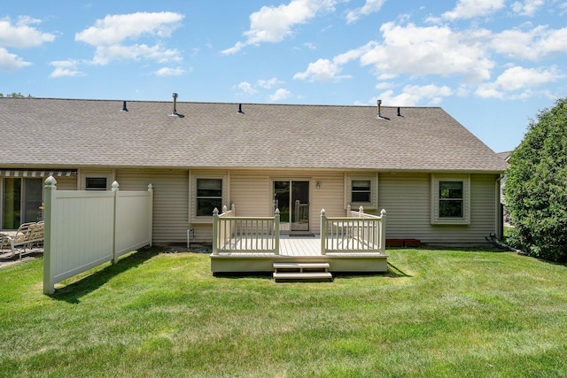 810 Natures Ridge Ln, Bay City, MI 48708 - back of property with roof with shingles and a deck