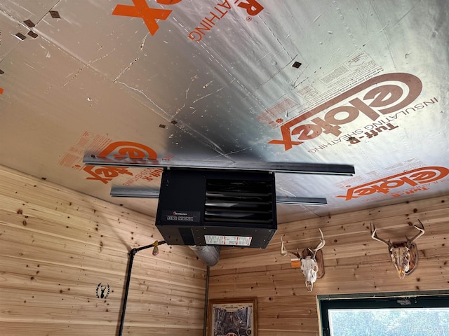 4828 I Rd, Bark River, MI 49807 - detailed view of wood walls and a heating unit