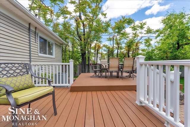 1076 Kelley St, Troy, MI 48083 - wooden terrace featuring outdoor dining area