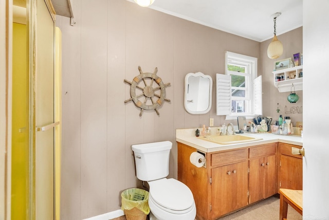8941 Lakeshore Rd, Lexington, MI 48450 - bathroom featuring vanity and ornamental molding