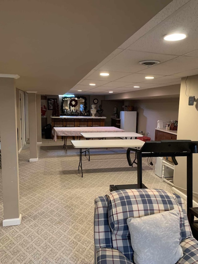 48274 Prestwyck Rd, Macomb, MI 48044 - game room with carpet floors and recessed lighting