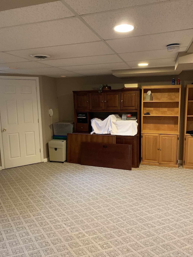 48274 Prestwyck Rd, Macomb, MI 48044 - bedroom with light carpet and a drop ceiling