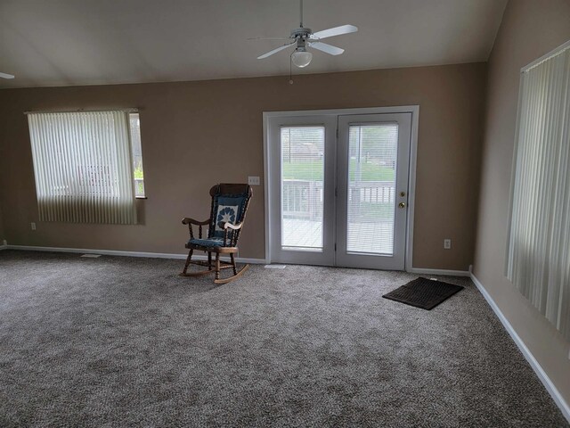 4161 Pine St, Gladwin, MI 48624 - living area with ceiling fan and carpet