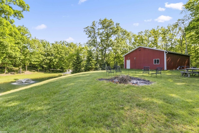 6767 Puttygut Rd, East China, MI 48054 - view of grassy yard with an outbuilding, an outdoor structure, and view of scattered trees