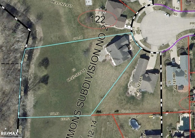 21832 Preserve Ct, Macomb Twp, MI 48042 - aerial view of property's location with property parcel outlined