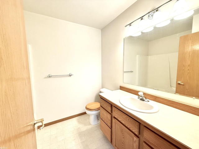 1248 S Hemlock Rd, Hemlock, MI 48626 - bathroom featuring vanity, tile patterned floors, and a shower