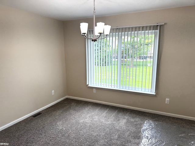 53168 Pineridge Dr, New Baltimore, MI 48051 - carpeted spare room with a chandelier and baseboards