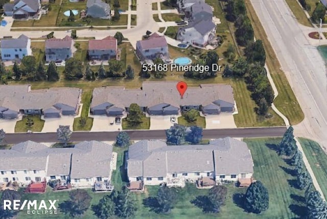 53168 Pineridge Dr, New Baltimore, MI 48051 - aerial view of property's location with nearby suburban area