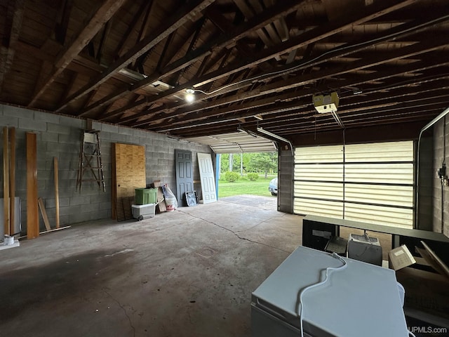 708 Paul Bunyan Ave, Ontonagon, MI 48853 - garage with concrete block wall