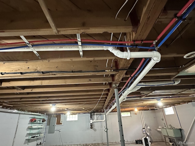 708 Paul Bunyan Ave, Ontonagon, MI 48853 - basement featuring electric panel and a sink