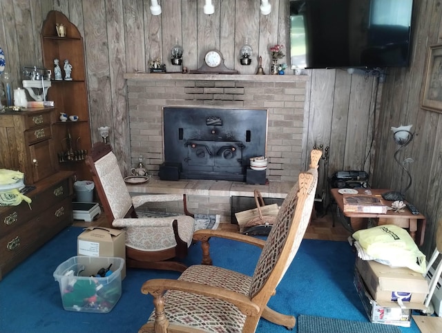 11131 Kaylynn Dr, Lake, MI 48632 - living area with wooden walls