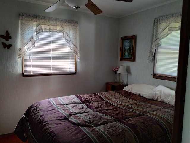 11131 Kaylynn Dr, Lake, MI 48632 - bedroom with ornamental molding and ceiling fan