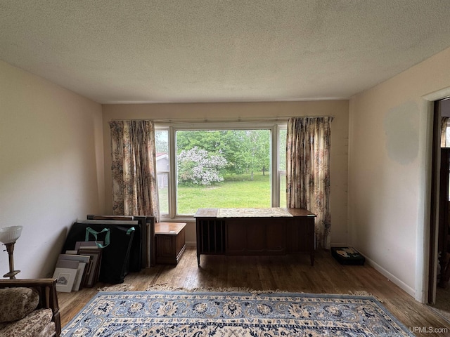3 Fairway Dr, Marquette, MI 49855 - office area with wood finished floors and a textured ceiling