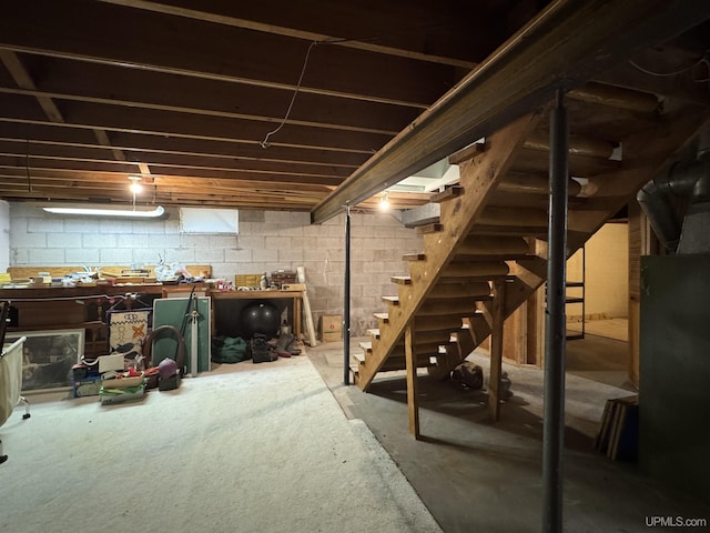 3 Fairway Dr, Marquette, MI 49855 - unfinished basement with stairs