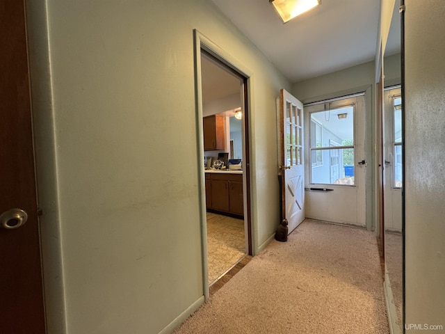 3 Fairway Dr, Marquette, MI 49855 - hall with light colored carpet and baseboards
