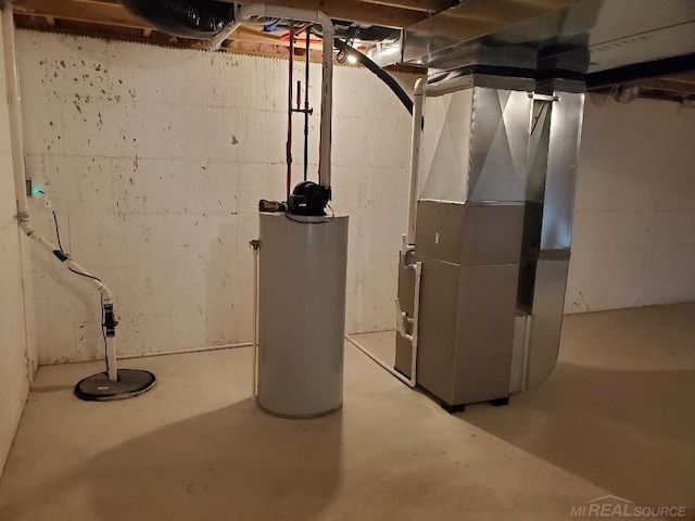 26593 Alray St, Chesterfield, MI 48051 - unfinished basement featuring heating unit