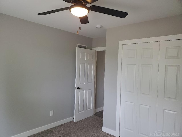 26593 Alray St, Chesterfield, MI 48051 - unfurnished bedroom featuring carpet flooring, a closet, and ceiling fan