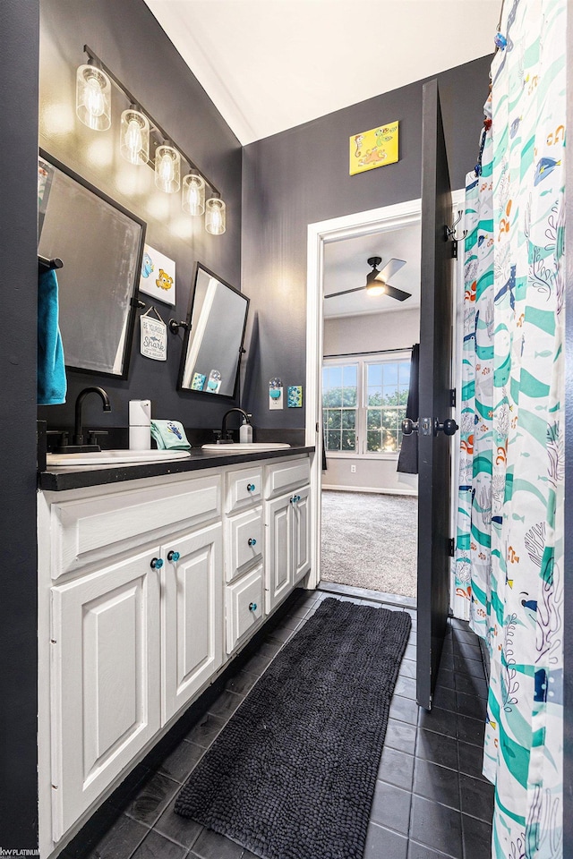53564 Grace Dr, New Baltimore, MI 48047 - bathroom featuring double vanity and tile patterned floors