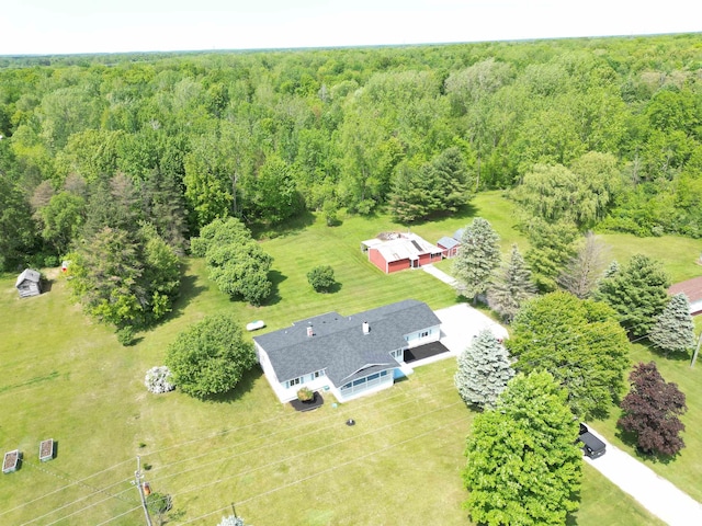 9470 Arbela Rd, Millington, MI 48746 - view from above of property with a forest