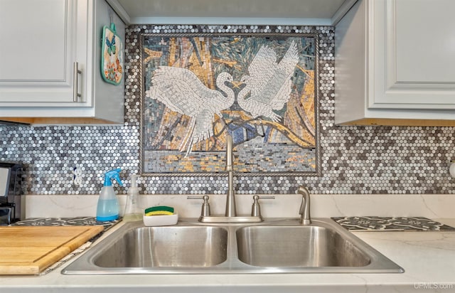 15951 Water St, Garden, MI 49835 - kitchen view of backsplash and white cabinetry