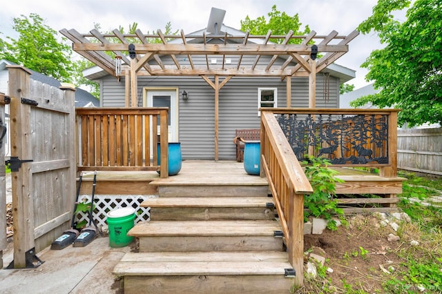 15951 Water St, Garden, MI 49835 - wooden terrace featuring a pergola
