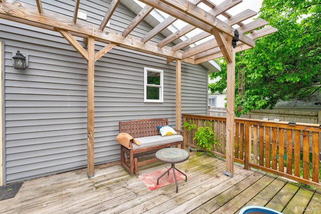 15951 Water St, Garden, MI 49835 - wooden terrace featuring a pergola