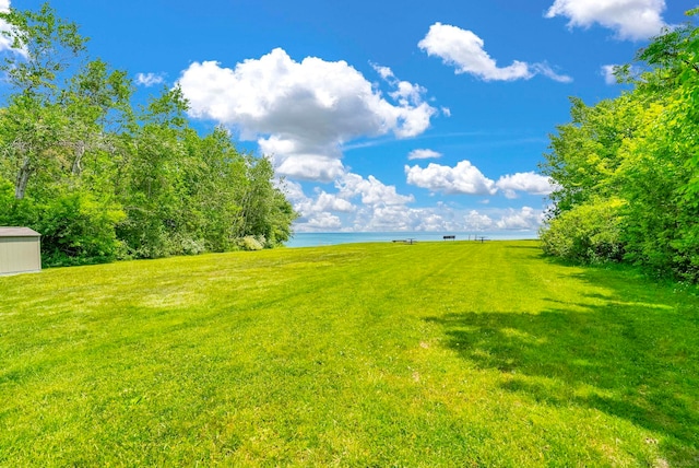 7416 Forest Rd, Lexington, MI 48450 - view of grassy yard featuring a water view