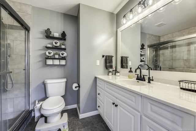 4856 Wagner Rd, Croswell, MI 48422 - full bathroom featuring vanity, a tile shower, and tile patterned floors