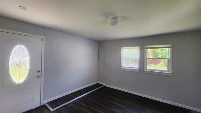11444 Cadillac St, Warren, MI 48089 - foyer with dark wood finished floors and baseboards