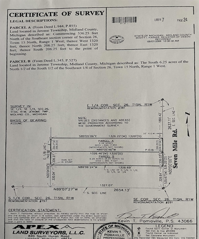 1549 N 7 Mile Rd, Sanford, MI 48657 - view of a document