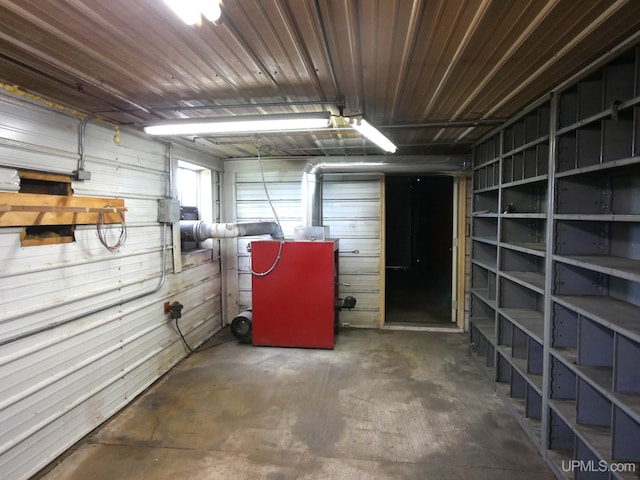 1120 Dextrom Rd, Calumet, MI 49913 - garage featuring wooden walls