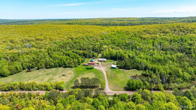 1120 Dextrom Rd, Calumet, MI 49913 - aerial view of a heavily wooded area