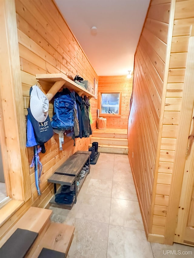 273 N Basin Dr, Negaunee, MI 49866 - mudroom featuring wooden walls
