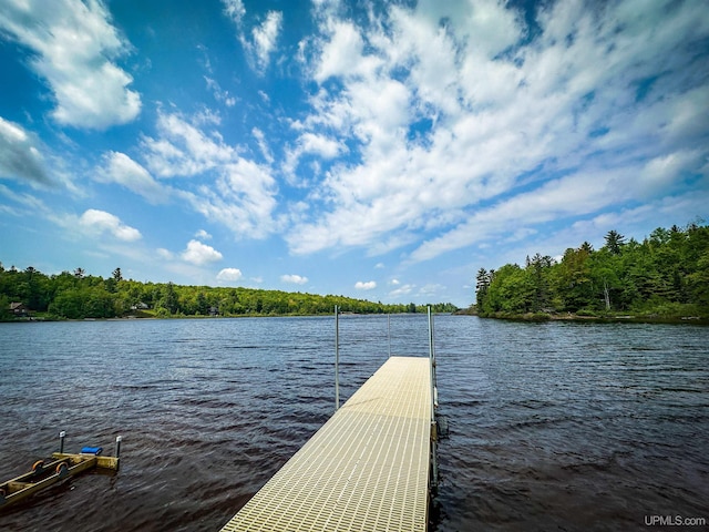 273 N Basin Dr, Negaunee, MI 49866 - dock area with a water view and a wooded view