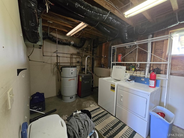 49962 Rosenlund Rd, Hancock, MI 49930 - below grade area featuring washing machine and clothes dryer and gas water heater
