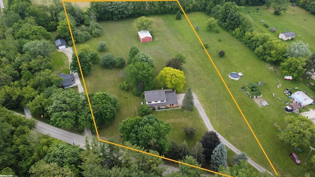 71800 Coon Creek Rd, Armada, MI 48005 - overview of rural landscape featuring property boundaries highlighted