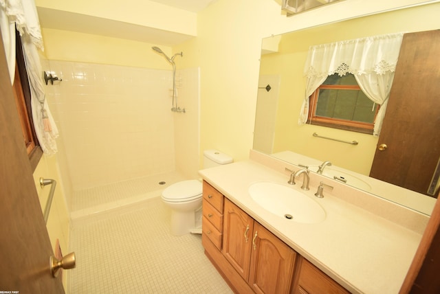 71800 Coon Creek Rd, Armada, MI 48005 - full bath with tiled shower, vanity, and tile patterned floors