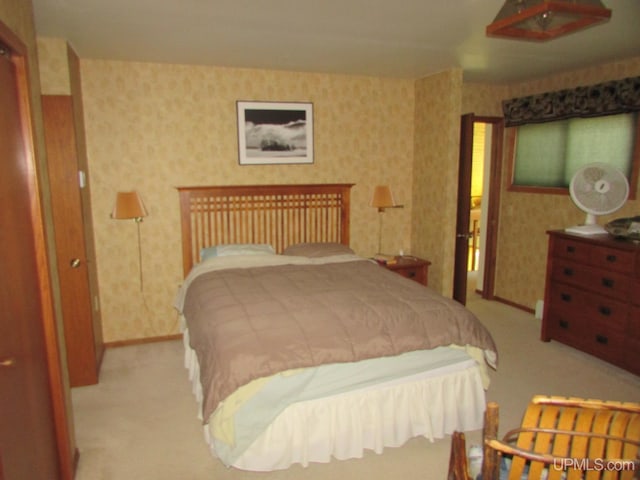 20517 Park Rd, Skanee, MI 49962 - bedroom featuring wallpapered walls and light carpet