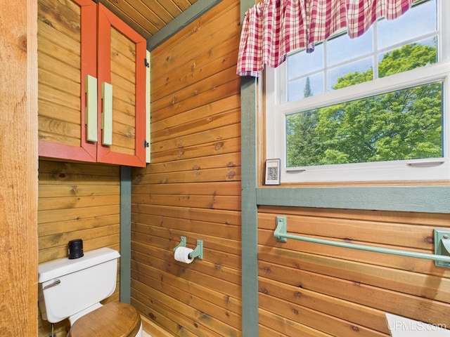 10031 N Ross Lake Rd, Shingleton, MI 49884 - bathroom with toilet and wood walls