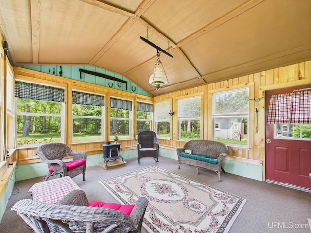 10031 N Ross Lake Rd, Shingleton, MI 49884 - sunroom / solarium with lofted ceiling and an outdoor hangout area