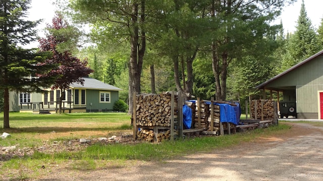 10031 N Ross Lake Rd, Shingleton, MI 49884 - view of grassy yard with dirt driveway