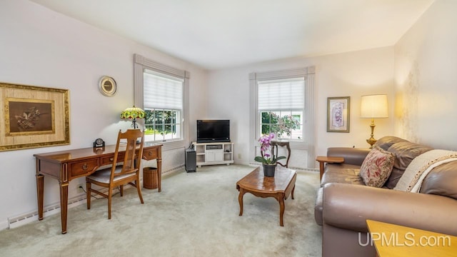 216 Mine St, Norway, MI 49870 - living room with light carpet and an office area