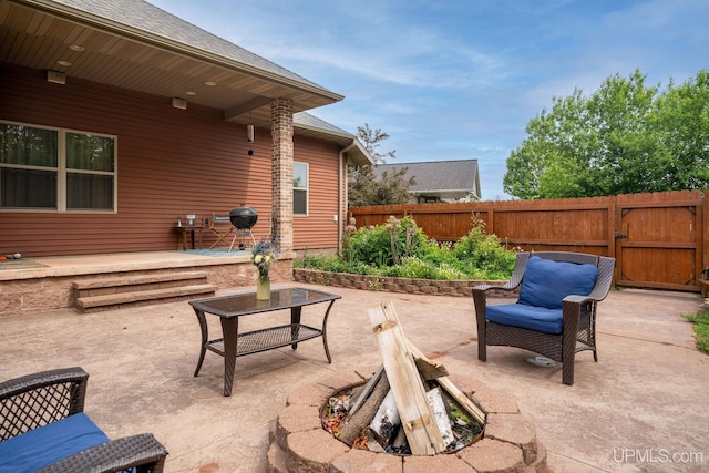 821 Camelot Dr, Negaunee, MI 49866 - view of patio / terrace featuring a gate