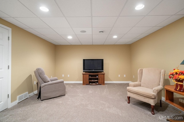 821 Camelot Dr, Negaunee, MI 49866 - sitting room featuring carpet flooring, recessed lighting, and a drop ceiling
