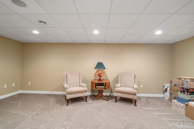 821 Camelot Dr, Negaunee, MI 49866 - sitting room featuring carpet floors and recessed lighting