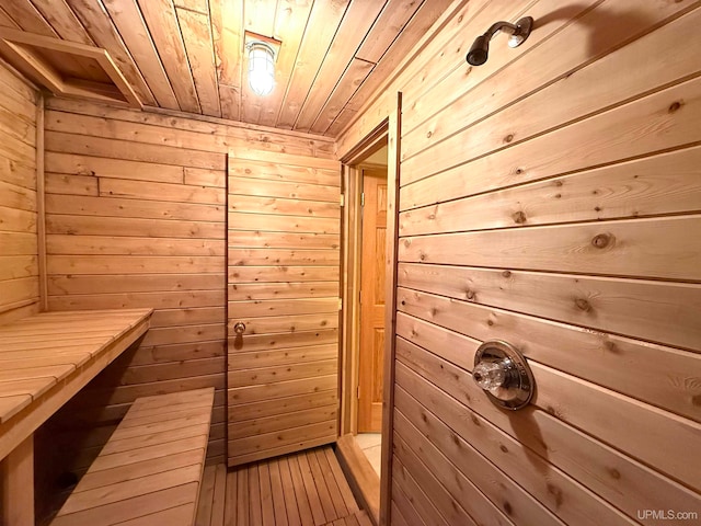 2003 Spruce Ln, Houghton, MI 49931 - sauna featuring wooden ceiling and wooden walls