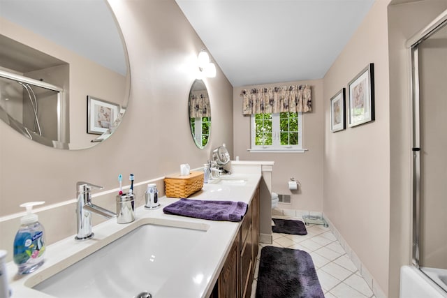 4112 Adams Dr, Shelby Twp, MI 48316 - full bath with tile patterned flooring and double vanity