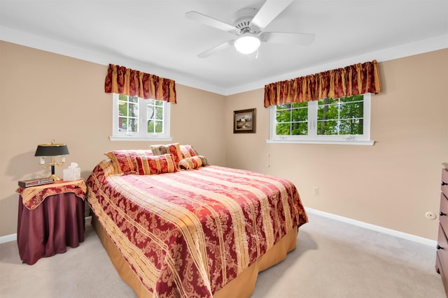 4112 Adams Dr, Shelby Twp, MI 48316 - bedroom with light colored carpet and ceiling fan
