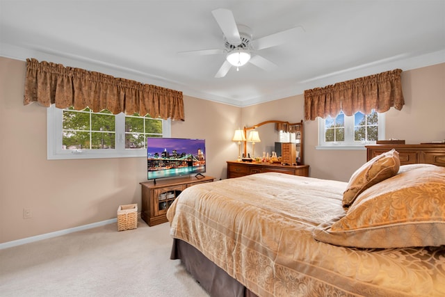 4112 Adams Dr, Shelby Twp, MI 48316 - carpeted bedroom with baseboards and ceiling fan