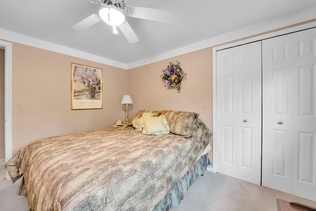 4112 Adams Dr, Shelby Twp, MI 48316 - bedroom featuring carpet, a closet, and a ceiling fan